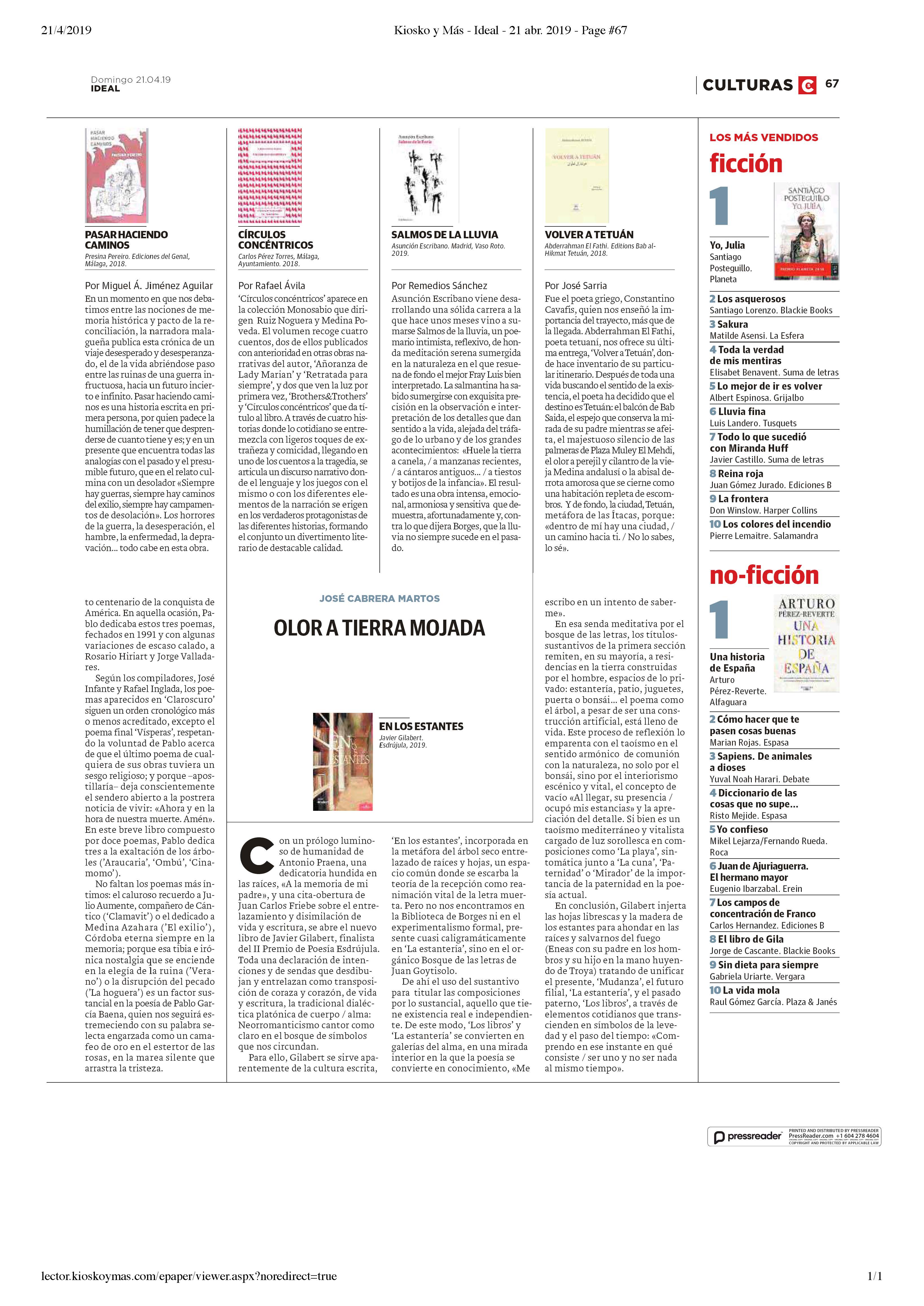 En los estantes José Cabrera Ideal 21.04.19